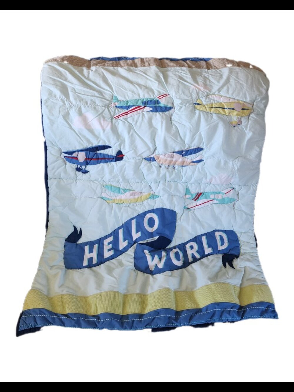 💕3/$15💕 "Hello World" Airplane Crib Blanket